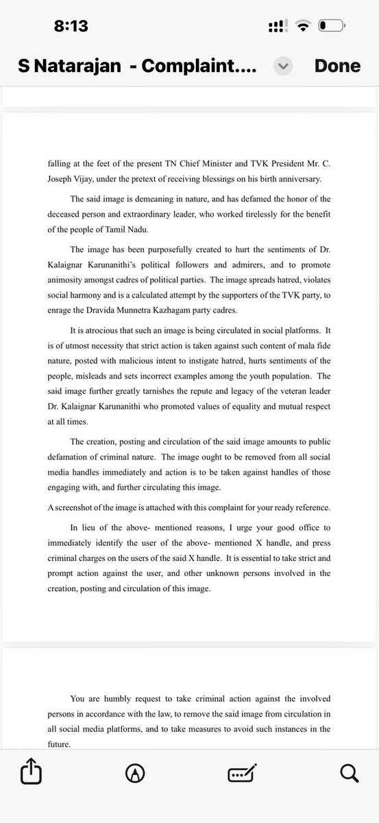 saravofcl's tweet photo. Criminal Complaint given against the id @pragaoffl which morphed the image of our great leader Kalaignar. 
Any abuse of our leaders will not be tolerated. Strong legal consequences will follow. https://t.co/9OjLG9UZ7I
