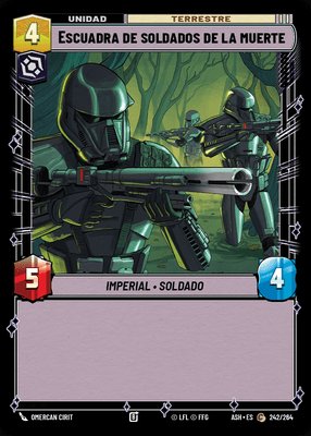 HauseCard's tweet photo. Spoilers de Star Wars Unlimited Ashes of the Empire set 8.

⬛ Navegante asistente 
⬛ Leal al imperio 
⬛ Super comando Mandaloriano
⬛ Escuadra de soldados de la muerte 

#SWU #StarWars #StarWarsUnlimited https://t.co/a2q9j561px