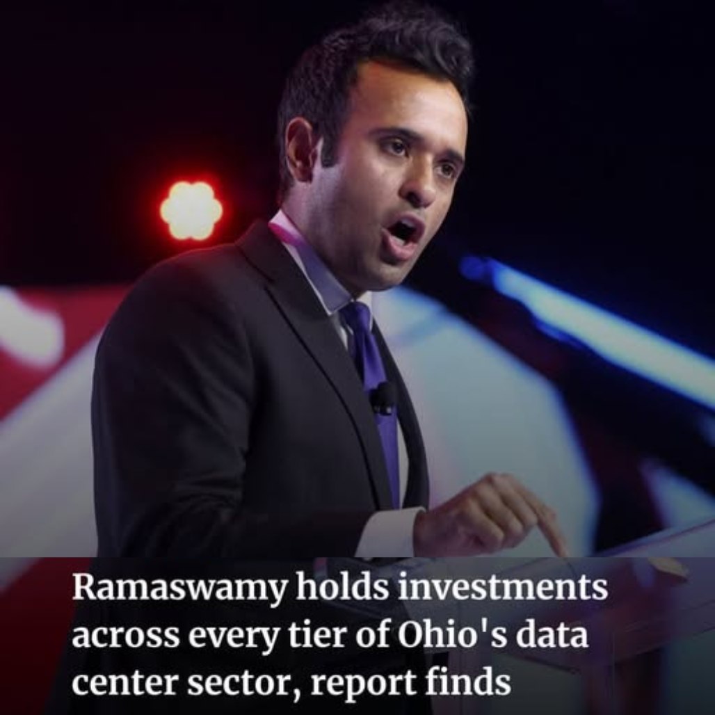 Stevenof1's tweet photo. Vivek Ramaswamy’s campaign for Ohio governor is facing fresh scrutiny as reports surface detailing his extensive personal investments in the very data center industry he could regulate if elected. https://t.co/UHOKmaRWji