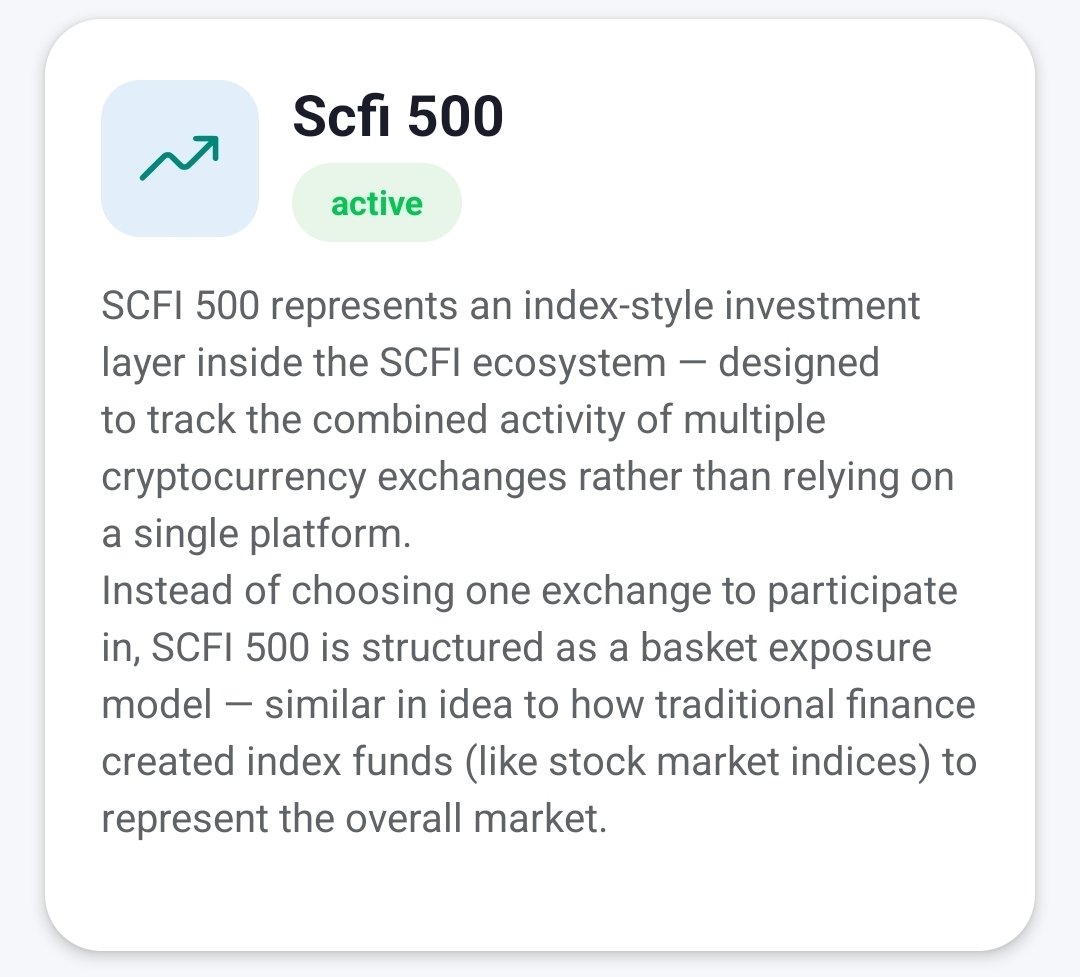 GrilmonB's tweet photo. SCFI 500 Index

SCFI 500 gives larger investors broader exposure across the exchange-dividend ecosystem instead of focusing on one exchange.

Why it matters:
Best for high-capital investors and institutional-style positioning.
#scfipro https://t.co/XLbP5Z4m19