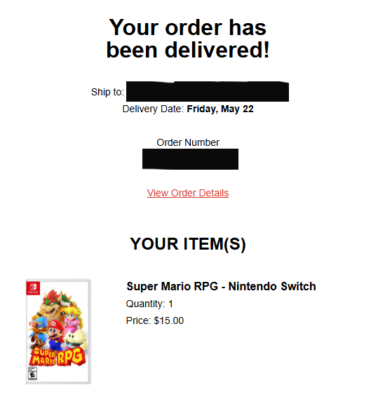 gnarcader's tweet photo. yo @gamestop where's my other 2 games? Mario RPG showed up almost 2 weeks ago and it's said one to 3 days on my order for over a week now

@GameStopHelp https://t.co/sQvCwABrnr