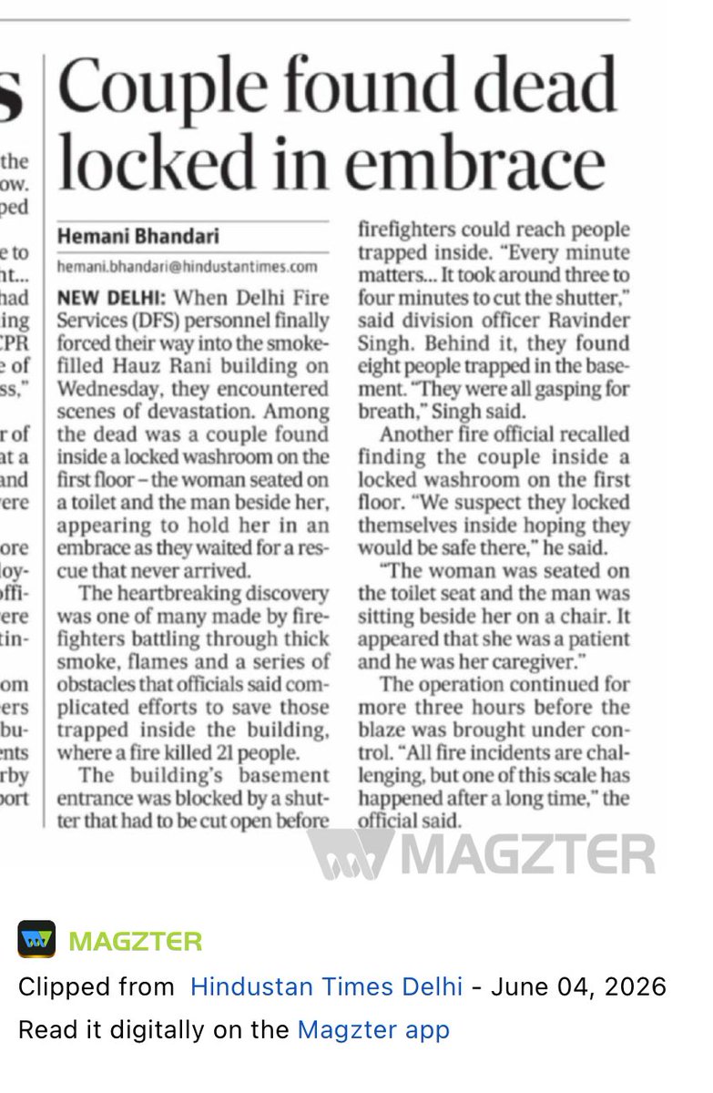 sunetrac's tweet photo. The paper today is a heartbreaker. The patient and caregiver locked in eternal embrace by @HemaniBhandari https://t.co/eaP6kjf1dS