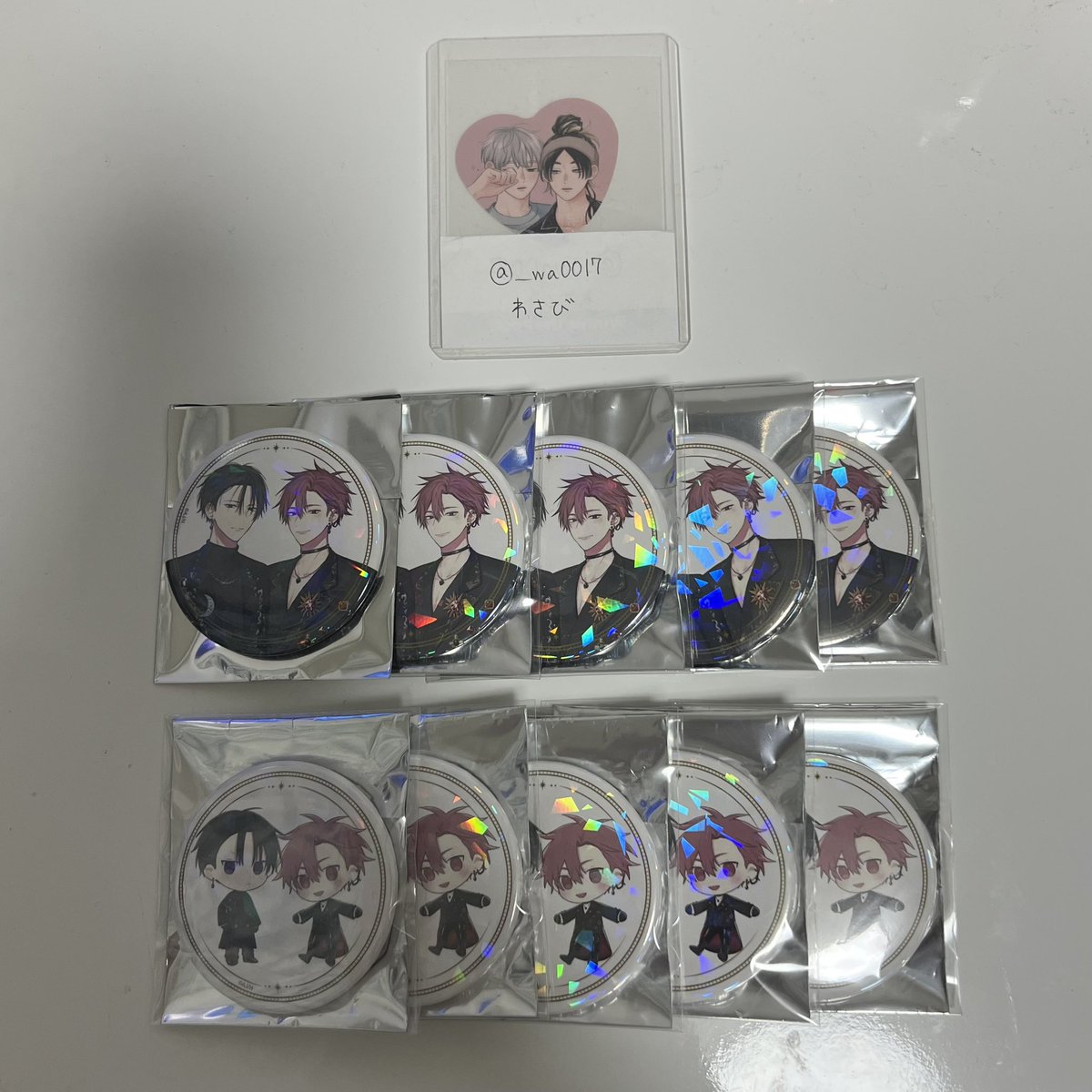 ___wa0017's tweet photo. 【交換/譲渡】 .Bloom0メロキス展 ブルメロ 2026 ホログラム缶バッジ 缶バ

譲 ▶ 画像1~4

求 ▶ しっけ先生 or 定価(¥572)+送料

比率違いは等身5:1、SD3:1の交換(組み合わせ自由)、画像1,2の譲渡は等身SD各1のセットから可能です。
※末広マチ先生除く

お気軽にお声掛けください🌱 https://t.co/PB997cbQgV