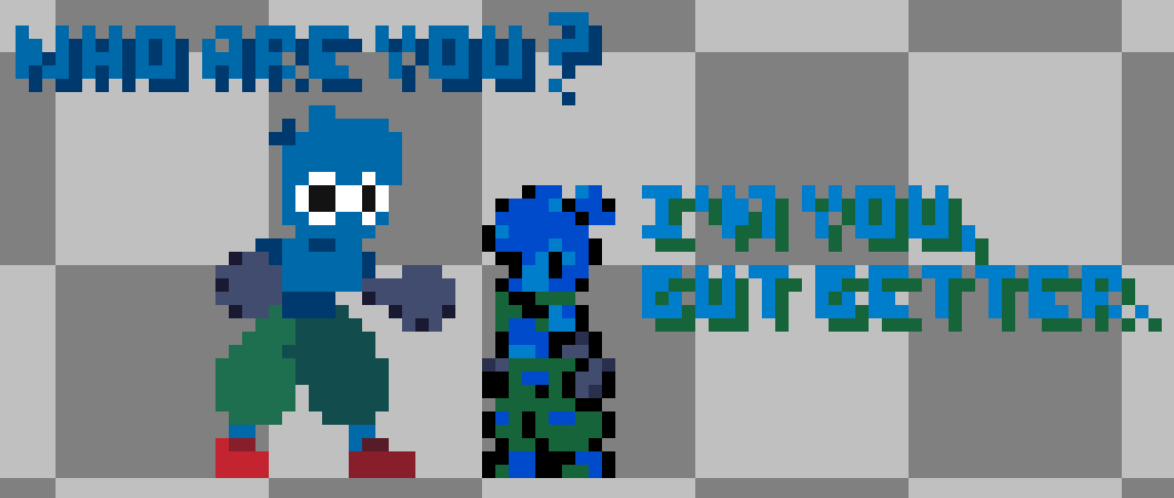 squarerootr's tweet photo. I just finished remaking the sprite of a game jam game of mine. #pixelart #gamedev https://t.co/8oKxV8Rp2S