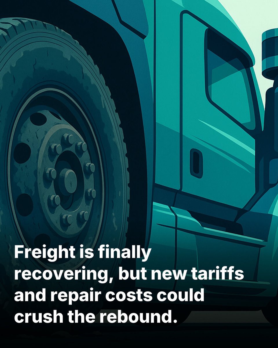 Scouter_AI's tweet photo. Freight’s Recovery Meets the Tariff Wall

Supply chains just spent four years bleeding out excess capacity. https://t.co/eBBtfVvSFr
https://t.co/eBBtfVvSFr https://t.co/SRg58yR65N