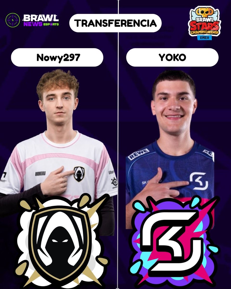 BrawlE42167's tweet photo. MUDANÇA DE PESO NA EMEA. 🚨

Nowy297 deixa a antiga organização SK Gaming e vai para Team Herectis, No Lugar, SK contrata Yoko para disputar a Qualifys pela equipe🔄

#BrawlStars #BSC2026 https://t.co/nVAq9oTEqz
