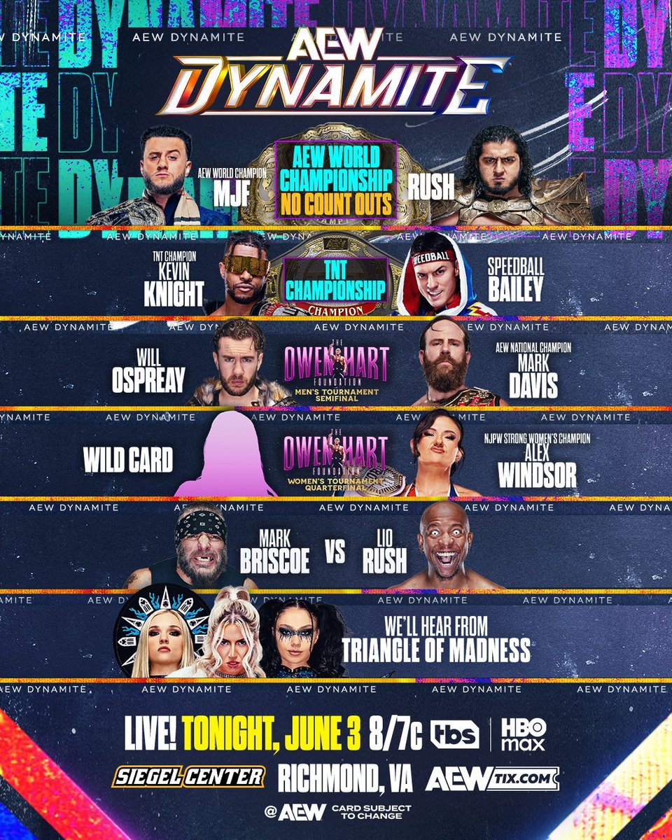 Noahgilberto19's tweet photo. Am I crazy for thinking this was the best episode of Dynamite of the year??

Every match delivered big time and the show absolutely flew by. Mercedes returned and Ospreay advanced to the final, hot crowd throughout and an insane Deathriders/Don Callis Family brawl https://t.co/Bkx5BQtZTG