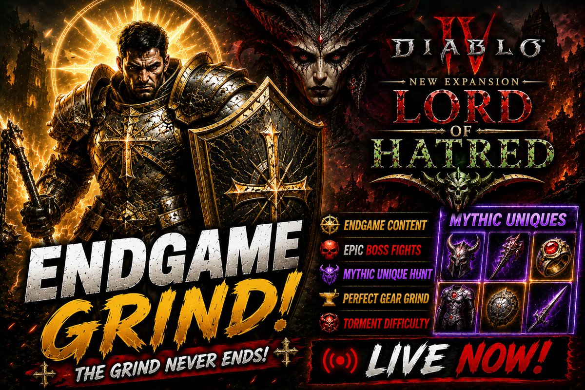 GodOFDisrespect's tweet photo. 🔥 ENDGAME GRIND! Mythic Uniques, Bosses & Loot | Diablo IV LIVE

https://t.co/BmXiXe4dq0

https://t.co/vtUYr6mN4o

https://t.co/FsRAYPvnNr

https://t.co/6e1JOuyM3S

#Live #Streaming #Gamer #GamingCommunity #ContentCreator
#Twitch #YouTubeGaming #TikTokLive #RumbleLive
@YouTubeGaming
 
@Twitch
 
@RumbleVideo
 
@TikTokCreators

@GamingOnRumble
 
@MasteringRumble