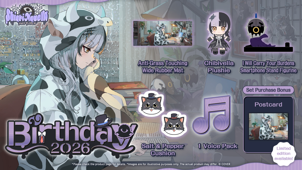 GeekJack_Store's tweet photo. #ShioriNovella B-day 2026 merch sales will end on June 8 at 18:00 (JST).

✦✦✦✦✦✦✦✦✦✦✦✦✦✦✦✦✦✦
👁‍🗨Wide Rubber Mat
👁‍🗨Plushie
👁‍🗨Smartphone Stand Figurine
👁‍🗨Cushion
👁‍🗨Situation Voice
✦✦✦✦✦✦✦✦✦✦✦✦✦✦✦✦✦✦

Get a signed Postcard w/ a FULL SET purchase!🖤
🛍️ https://t.co/THpkxvMPk3

#Partyvella2026 #holoAdvent #hololiveEN