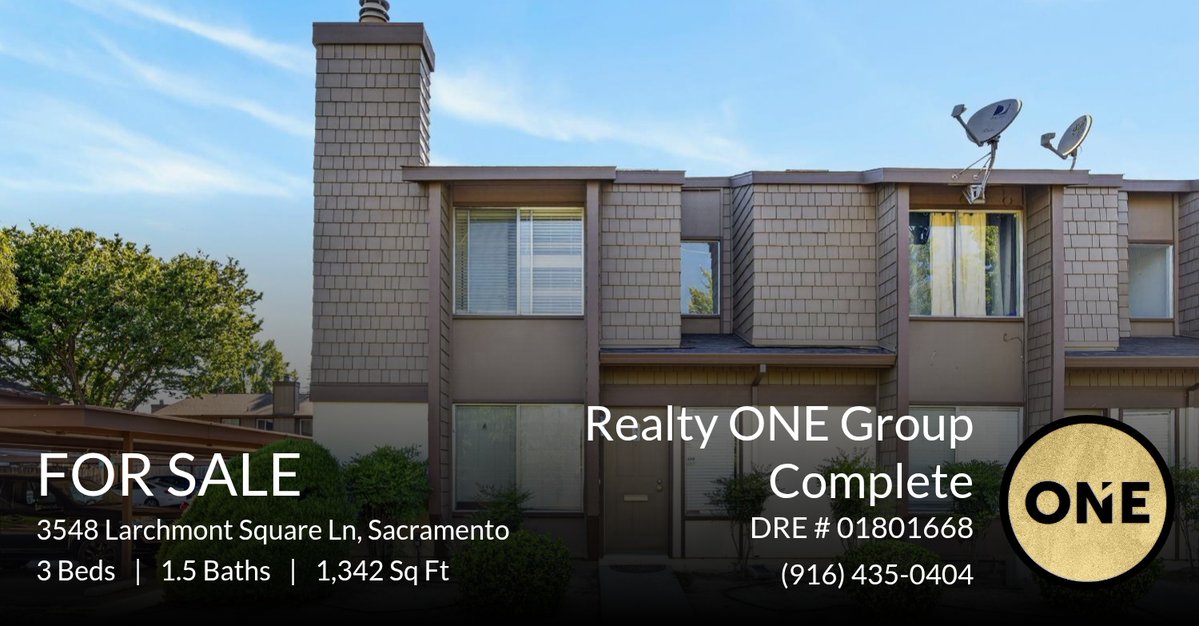 ROGComplete's tweet photo. 💛 For Sale 💛 Take a look at this fantastic new property that just hit the market located at 3548 Larchmont Square Ln in Sacramento. Reach out to Ana Garcia at 916 7435463 for more information

Realty ONE Group Complete
DRE #01801... https://t.co/a9WHryjFrA https://t.co/blzsrgTsvF