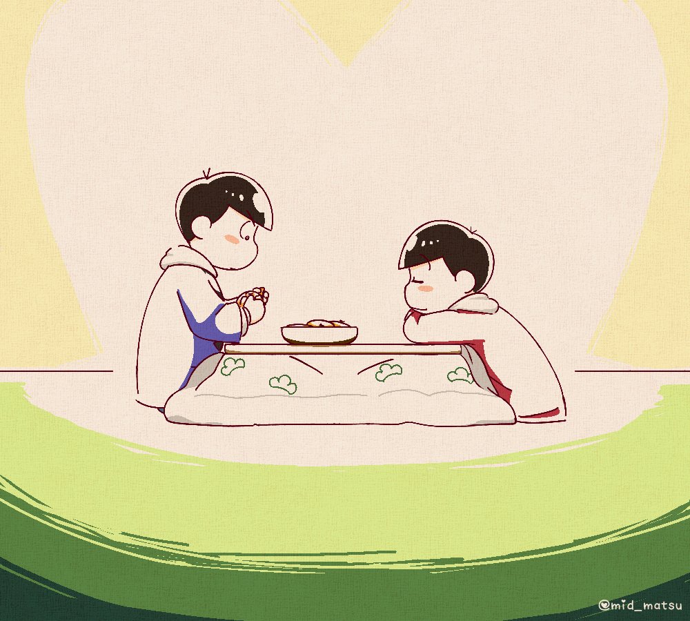 mid_matsu's tweet photo. 【こたつとみかん】 

💙❤️ https://t.co/o3IxvWUjEy