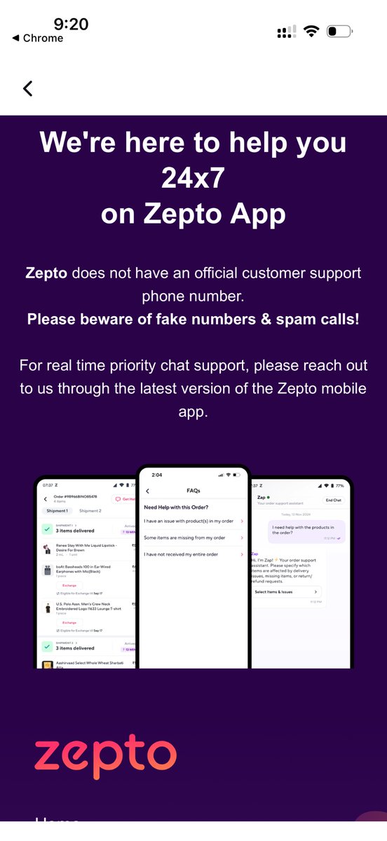 Tradergig1's tweet photo. there is no control on quick commerce they dont have any call center. Their quick help doesn’t work @PMOIndia @narendramodi @ZeptoNow @TimesNow at the end customers suffer. We pay and don’t get good quality or service we cant complain app does not allow us to move further https://t.co/rK7kcVP4j9