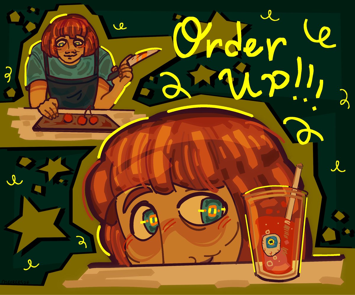 Meerers25's tweet photo. Cashier girl smoothie au has rotted my brain #fyp #ninah #fanart #art https://t.co/Tlfrx38aO0