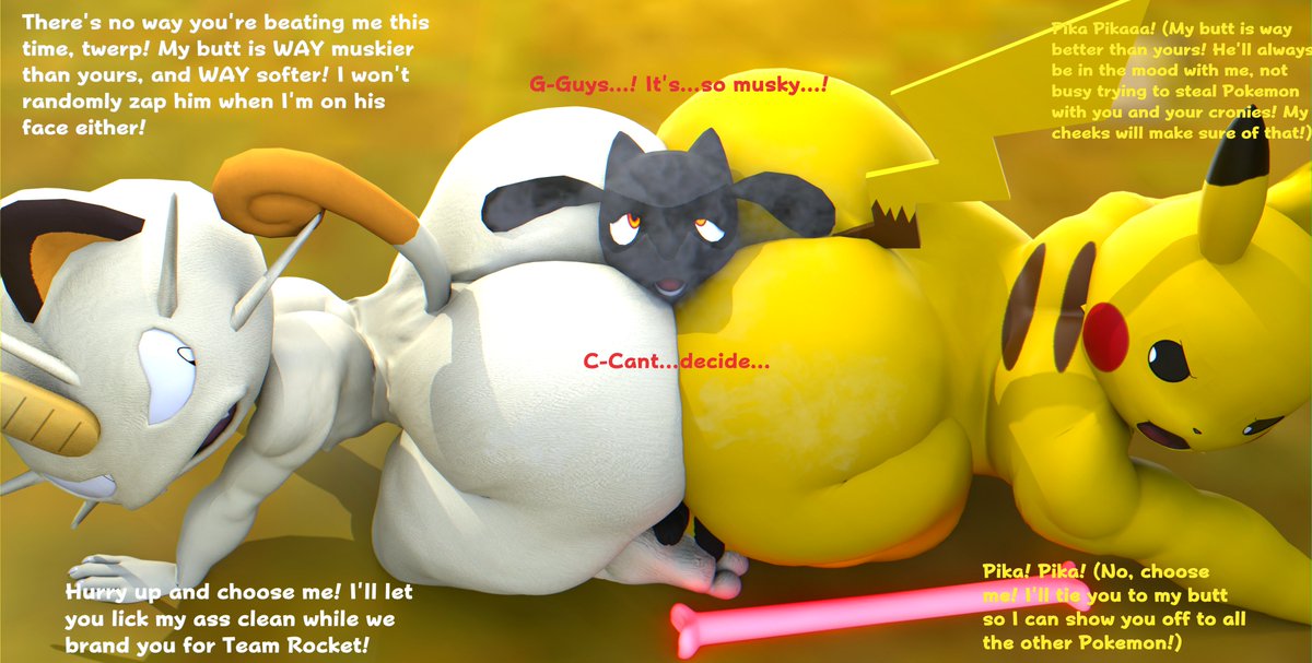 DoomMusk's tweet photo. Looks like Meowth and Pikachu have caught a Lire~ The only question is... who's he gonna choose? They both make compelling arguments~ 🐱🐀 https://t.co/aVb8W2VidN