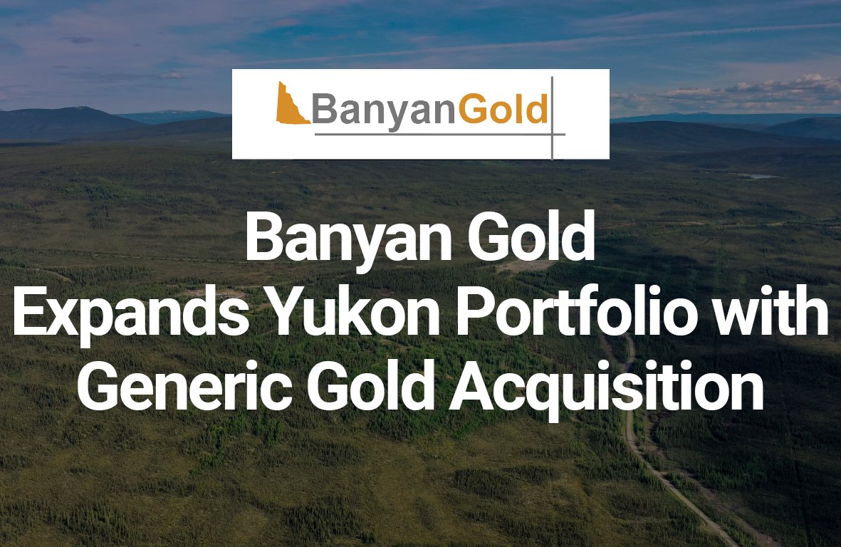 TheAssay's tweet photo. Banyan Gold (@BanyanGold) Expands Yukon Portfolio with Generic Gold (@GoldGeneric) Acquisition

Read more: https://t.co/GD1BakAqRm

Meet with BYN at the @121MiningInv events:
Online on 13-14/10/2026: https://t.co/HL5Pal8FzA
DB on 26-27/11/2026: https://t.co/VWVGGwd1xq

$TSXV $BYN https://t.co/HHok8Vh31t