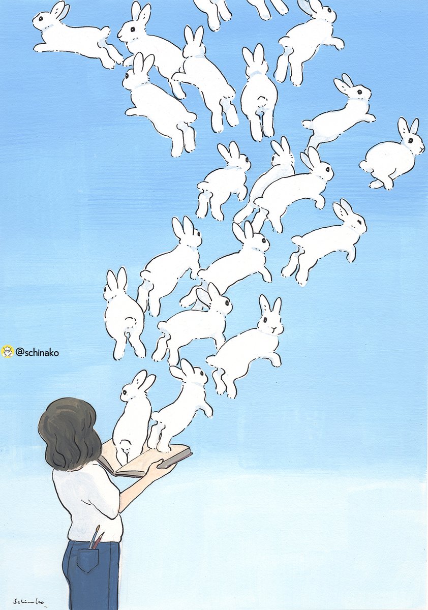 schinako's tweet photo. 🐇☁️📖 https://t.co/8s8PGKMvnr