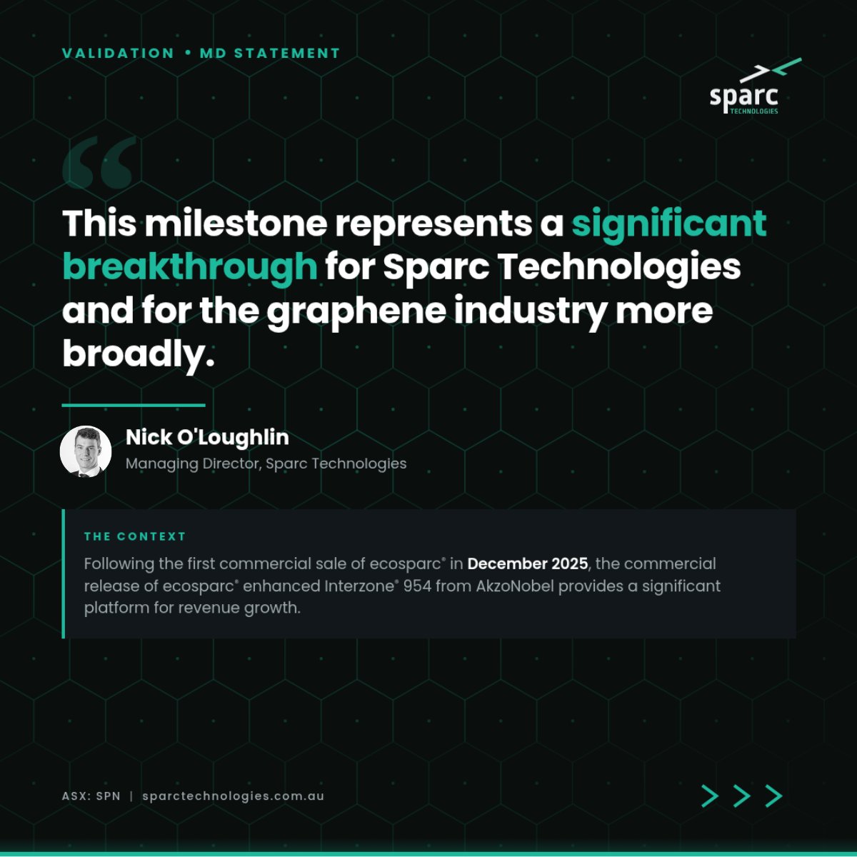 SparctechS's tweet photo. 𝐞𝐜𝐨𝐬𝐩𝐚𝐫𝐜® 𝐞𝐧𝐡𝐚𝐧𝐜𝐞𝐝 𝐈𝐧𝐭𝐞𝐫𝐳𝐨𝐧𝐞® 954 𝐢𝐬 𝐧𝐨𝐰 𝐚𝐯𝐚𝐢𝐥𝐚𝐛𝐥𝐞 𝐢𝐧 𝐀𝐮𝐬𝐭𝐫𝐚𝐥𝐢𝐚 𝐟𝐫𝐨𝐦 𝐀𝐤𝐳𝐨𝐍𝐨𝐛𝐞𝐥.

Interzone® 954 is a heavy-duty protective coating with a successful 25+ year track record. The ecosparc® enhanced version is the first widely used protective coating to incorporate a graphene-based additive globally.

The product release follows ~24 months of field trials and extensive laboratory testing, and follows on from the first commercial sale of ecosparc® in December 2025.

📰 Missed the announcement? Click here: https://t.co/gcTapjffSq

🔗 Sign up for our mailing list: https://t.co/Wgxv6cmec9