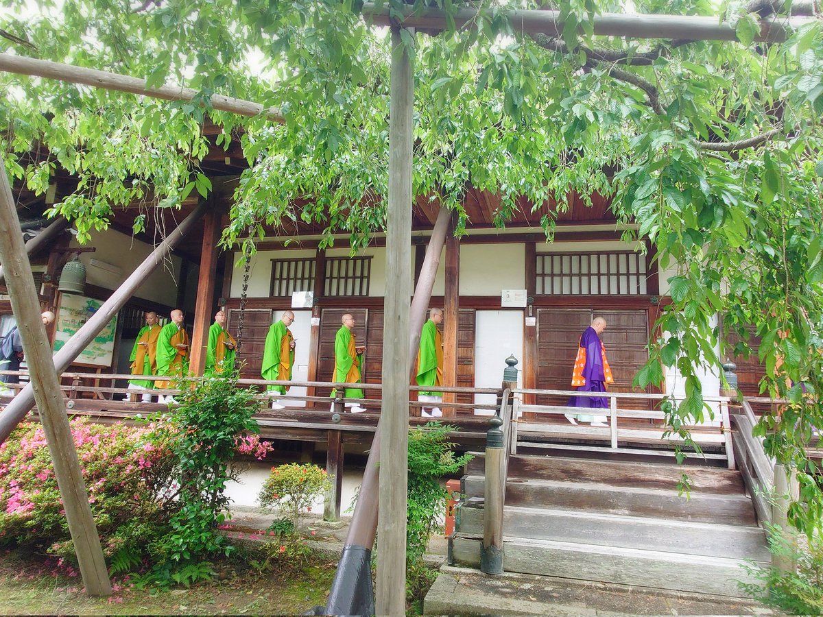 bisyamondo's tweet photo. 2026/06/04
今日は伝教大師最澄さんの命日。毘沙門堂で山家会が行われました。

#毘沙門堂 #山家会 #伝教大師最澄 #天台宗 #青もみじ https://t.co/oGuTfwahAz