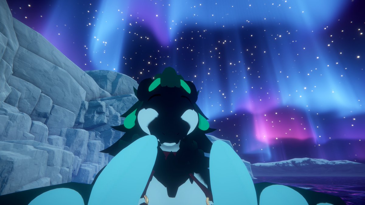 spartandial's tweet photo. Always wanted to see an aurora one day glad to share it with you. How about we camp here a bit cause I wanna enjoy the view. Though you do seem comfy on my lap so maybe we can set up camp later. :3 

#Wickerbeastwednesday https://t.co/grmnwaenHi