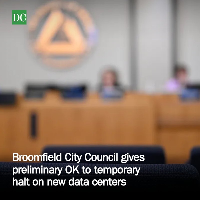 dailycamera's tweet photo. Broomfield City Council gives preliminary OK to temporary halt on new data centers https://t.co/s3JPOTBNa4