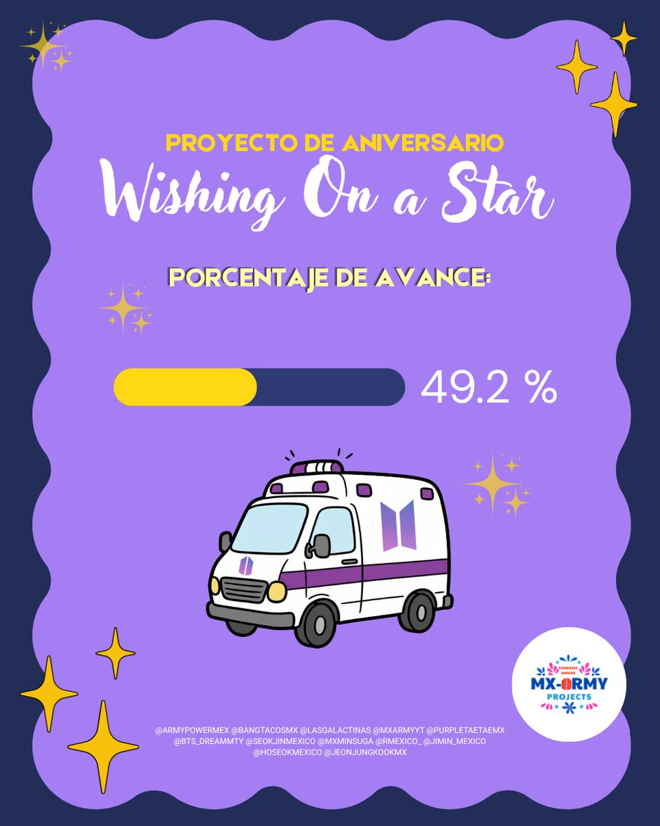 ArmyPowerMex's tweet photo. WISHING ON A STAR ⭐️

Ya vamos a mitad de camino 🙌🏼

Únete y ayúdanos a lograr la meta💜 Encuentra toda la información en la imagen ✨️

🔗 Registra tu donación:
https://t.co/wBqOwo00eX 

📅 Cierre de recepción de donativos: 12 de junio, 5 PM

#BTSFESTA2026 https://t.co/A7tpOq82pI