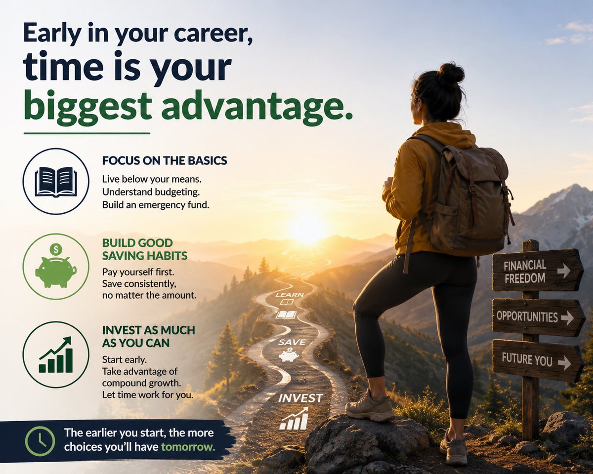luvdogdesi's tweet photo. “Early in your career, time is your greatest ally. Focus on the basics, cultivate solid saving habits, and invest as much as you can. Your future self will thank you! 💪💰 #CareerAdvice #InvestInYourself” #askmehow⁉️ #lifelovelord #d224l https://t.co/q9cV44SWCa