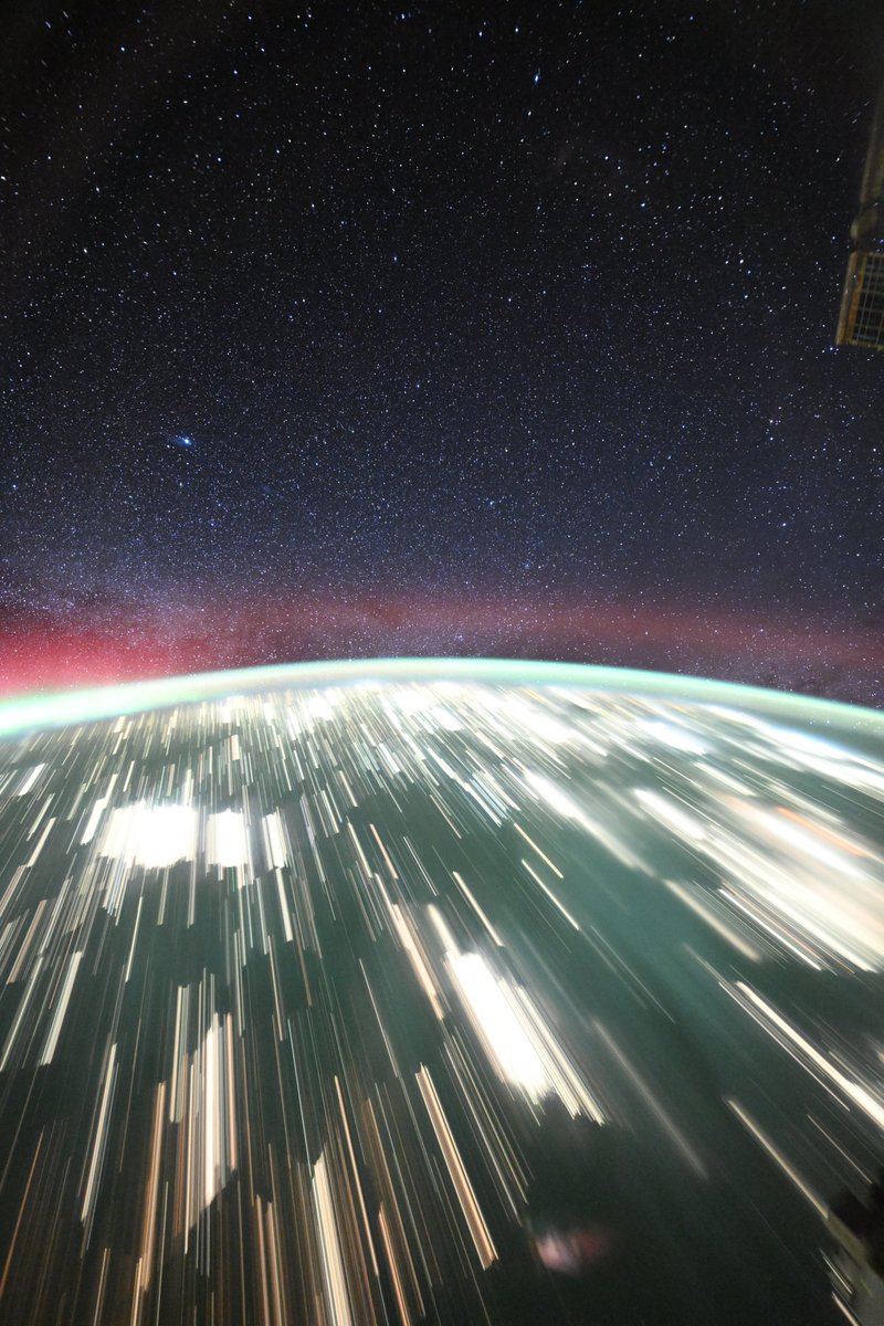 astro_Pettit's tweet photo. The lights of civilization meet the lights of our final frontier https://t.co/UMqR4iKd1M