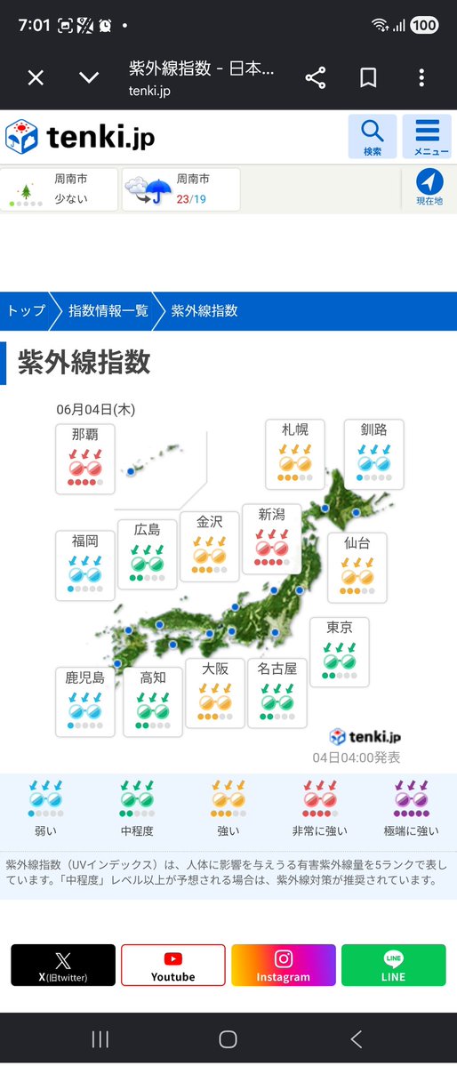ree5940's tweet photo. おはようございます❗
６月４日木曜日(仏滅)
今日の山口県の天気は
１番左の画像をご覧ください。

山口県注意報
現在なし。

左の画像から
山口県天気
全国天気
週間天気
紫外線指数

【星座占い】
１位牡牛座♉️✨
２位山羊座♑️
３位かに座♋️ https://t.co/k9Q3luvFay