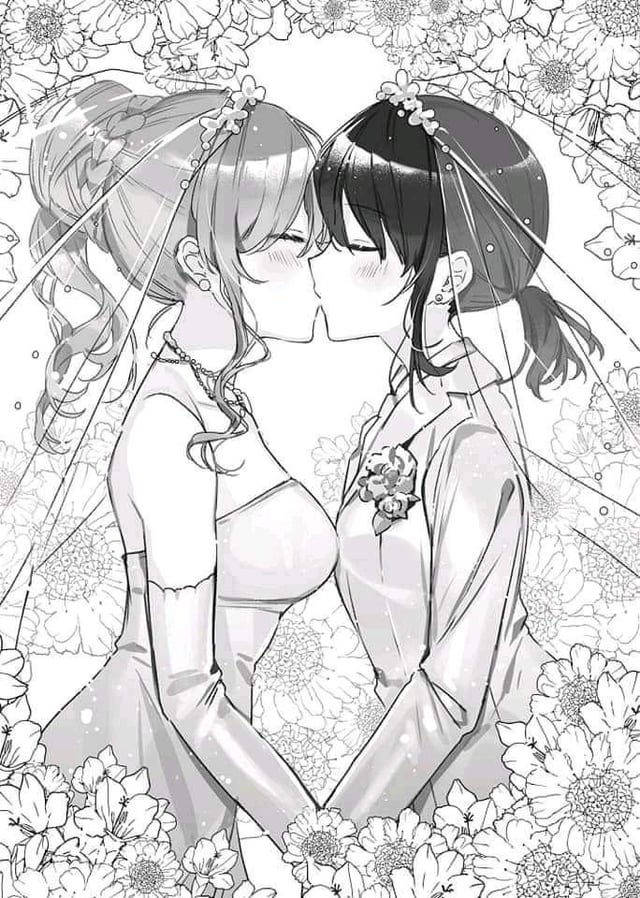 sassyprincessif's tweet photo. I always love the different version of my babies wedding pictures   #yuritwt  #wataoshi #わた推し #私の推しは悪役令嬢 https://t.co/c4uBXwGMdC