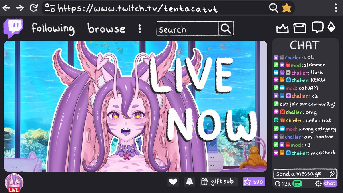 TentacatVT's tweet photo. 🔴LIVE
Let's gambaaaa!!

🎨 lizabelart https://t.co/ihT3JllHUI