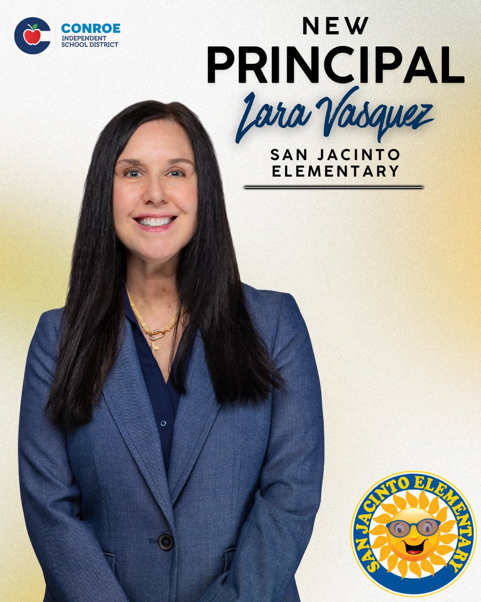 ConroeISD's tweet photo. Conroe ISD is proud to welcome Lara Vasquez as the new principal of San Jacinto Elementary, starting in the 2026–2027 school year! https://t.co/jYZRZCVkY2