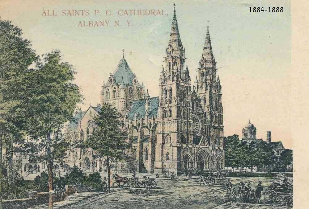 oldworldex's tweet photo. These are just some of the churches to be found in Albany, New York.  Make it make sense! https://t.co/8cnYu0Ompc