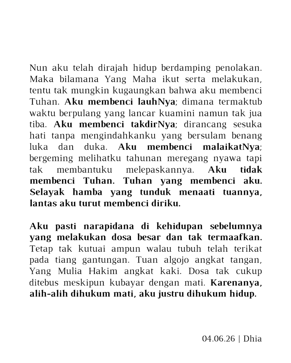 swwicide's tweet photo. selamatkan aku ke dalam kematian, dua puluh dua.

tw / cw : death , religious distress , body imagery , extreme devotion https://t.co/HvvLFkLghy