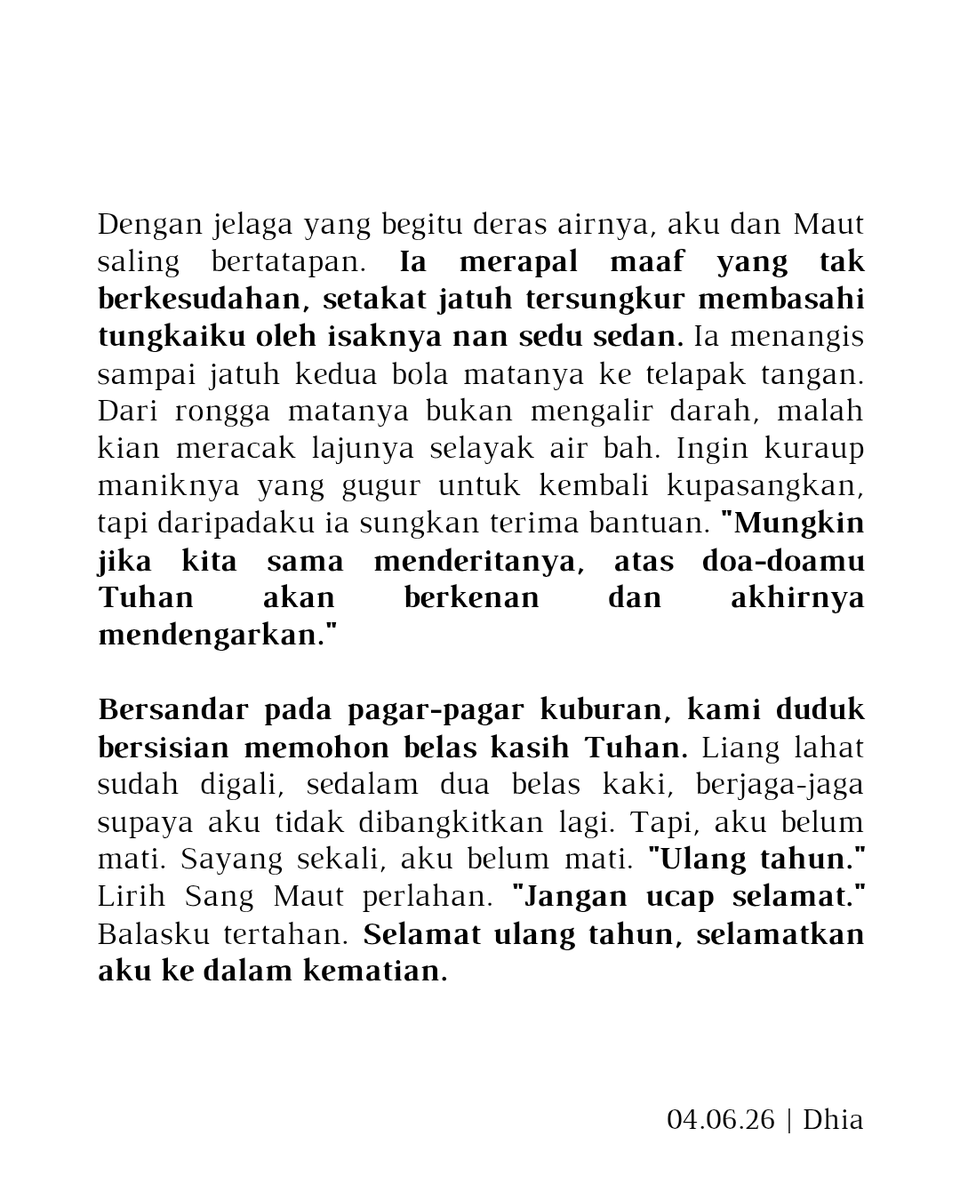 swwicide's tweet photo. selamatkan aku ke dalam kematian, dua puluh dua.

tw / cw : death , religious distress , body imagery , extreme devotion https://t.co/HvvLFkLghy