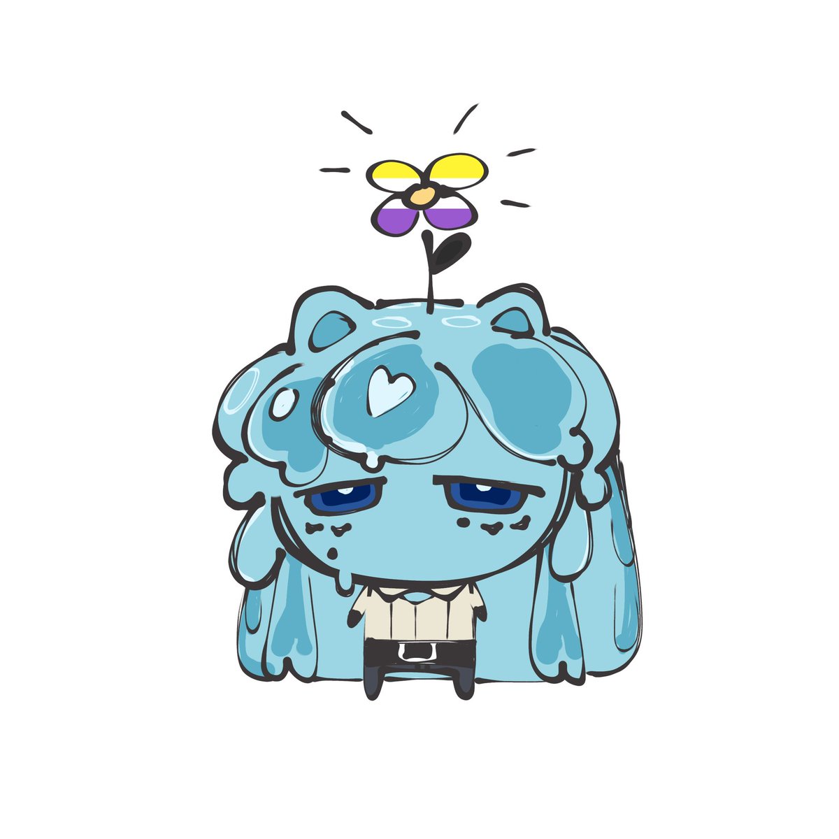 Faleshark's tweet photo. Johane wishes you all a very happy pride month, they even grew a flower for you!Please pick it out gently. https://t.co/ffCXfJKsPT