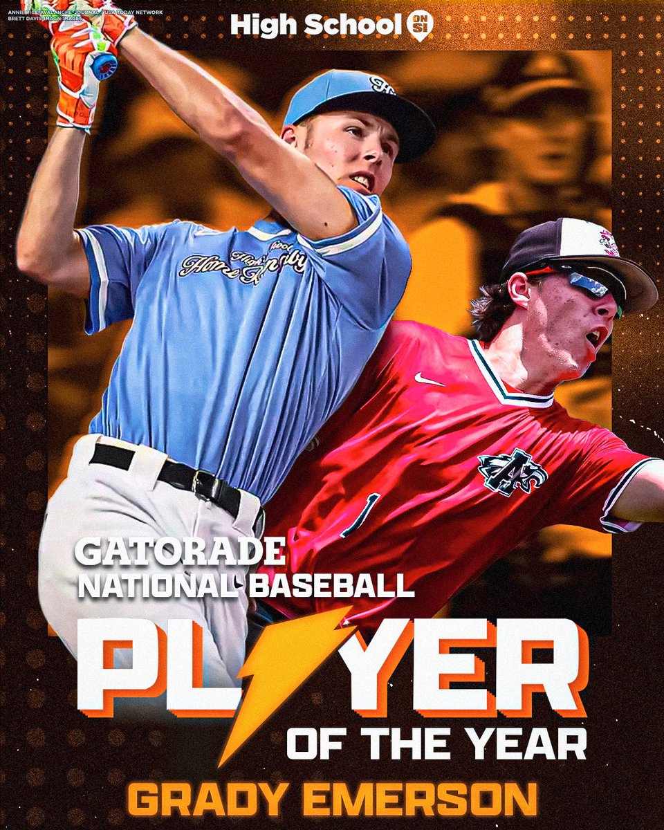 HighSchoolOnSI's tweet photo. Grady Emerson is the 2026 Gatorade National Baseball Player of the year 💪🏽🔥

Read the full article ⬇️ https://t.co/pwoT02GSmW