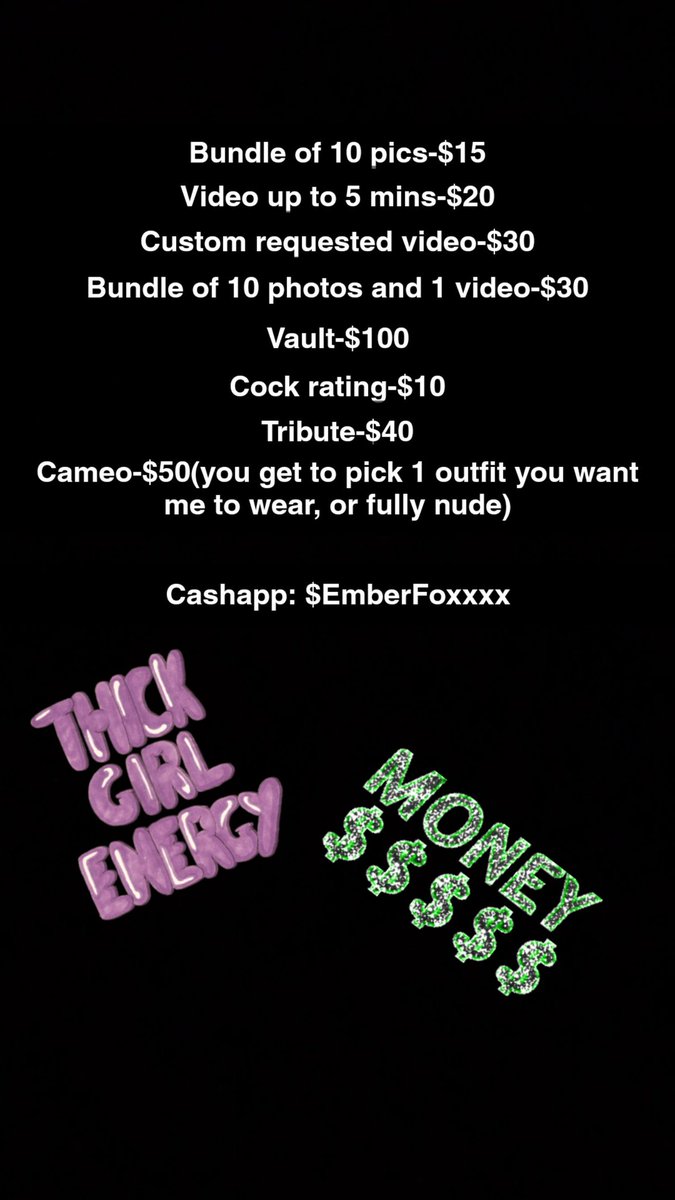 EmberFoxx90's tweet photo. Updated prices 🥰😘 https://t.co/4BTcqhNw14