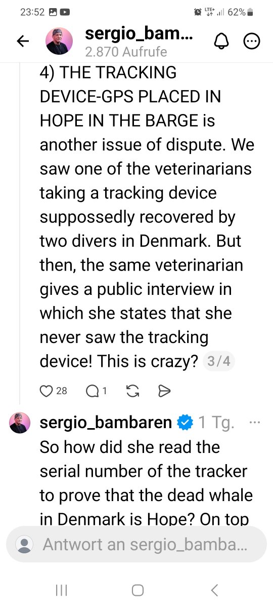 violinchen77's tweet photo. #Bambaren #Statement #Timmy #Hope #tracker #Wal #whale #Jesus #pray #standtogether #goodVibes #epochtimes #ntv #ndr #24tag #Tierschutzbund #PETAinternational #CNN #BBC #osservatoreromano #dailymirror #financialtimes 

Bambaren: Final Words (3)
aus Instagram / Threads vom 03.06.2026 
👇