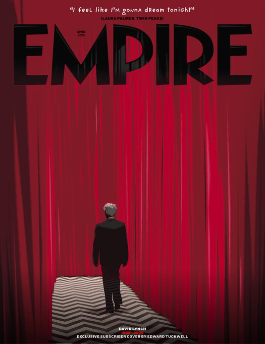 GAltringham's tweet photo. Empire Magazine paid tribute to David Lynch.  

April 2025 cover by Edward Tuckwell. https://t.co/uE1Wjp8rZU