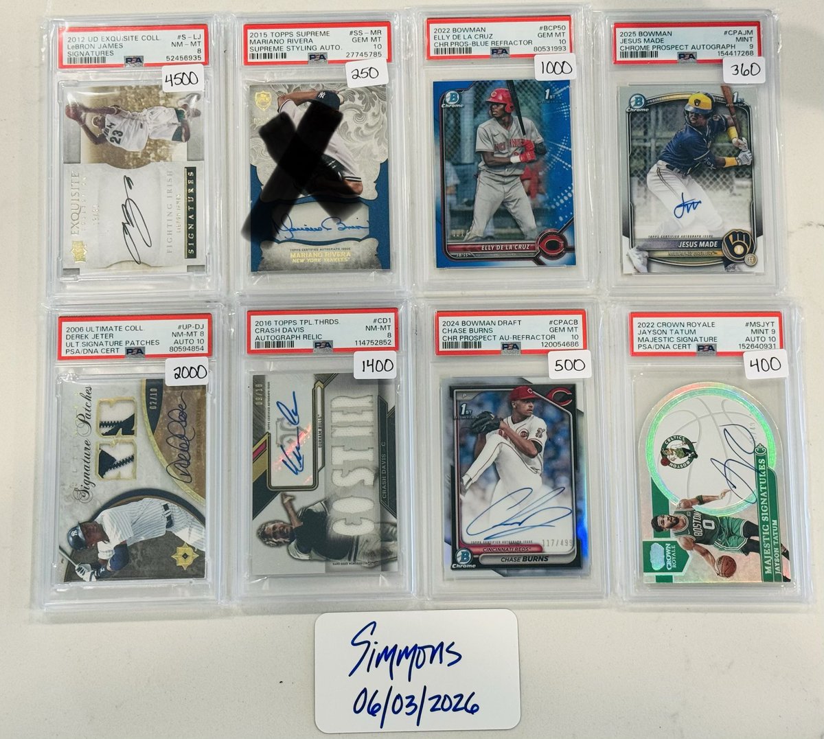 SimmosSigs's tweet photo. Anyone buying today?

Easy deals only. 

Let’s goooooo! https://t.co/w26al5NzKT