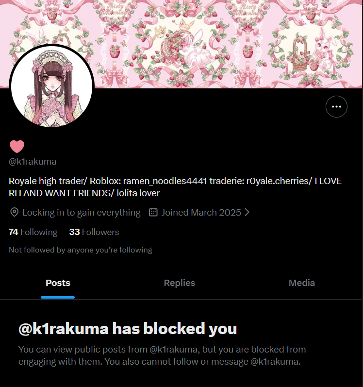 corawora1's tweet photo. be aware of this user when crosstrading ๐ scammed me out of 43k rhd
they ended up leaving before accepting their part of the trade
#crosstrading #royalehighcrosstrading #adoptmecrosstrading #trading #roblox #royalehigh #adoptme #am #rh #scammer https://t.co/iz0XH3NCi7