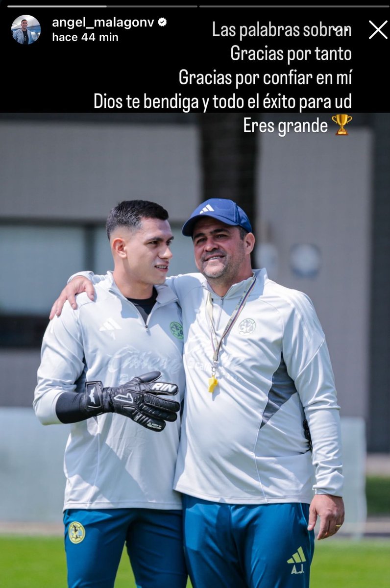 tudimebeto's tweet photo. El mensaje de Ángel Malagón para despedirse de André Jardine🥹💛🦅 https://t.co/VOJtwmWkVt