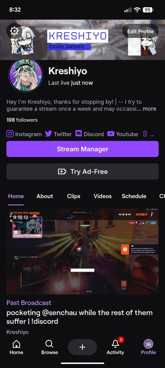 kreshiyo's tweet photo. guys were so close to 200 no wayyy thank you so much 💀💀💀 im so tired after the collab stream with jen but thank youuuuu #twitch https://t.co/9cNNvSwBPR