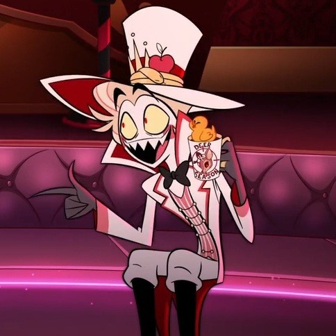decoradoomed's tweet photo. it's pride month so instead of arguing i'd rather yell about my personal headcanons for my current favorite characters

i headcanon lucifer as an intersex pansexual and alastor a transman demisexual

alastor in particular is also androromantic while lucifer is omniromantic! https://t.co/SpQO54RJ75
