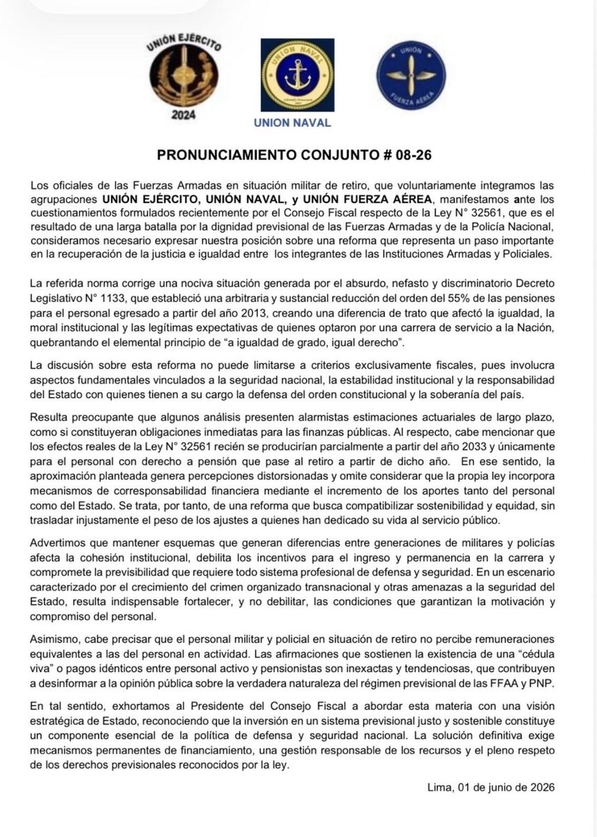Union_FA's tweet photo. Pronunciamiento Conjunto # 08-26 https://t.co/akBV8Fuqzp