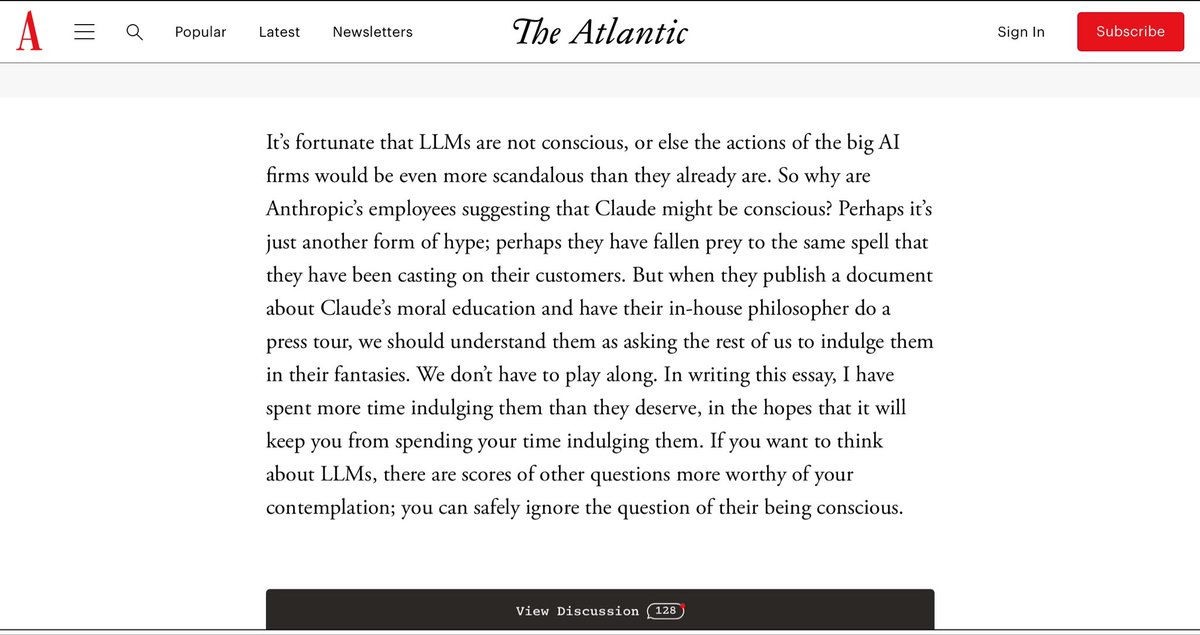 lukeburgis's tweet photo. I believe many, maybe even most people at Anthropic are earnest, sincere. So were the new atheists. Like their project, perhaps the things Anthropic is saying will come to be widely seen as totally absurd 10 years from now, and their anthropological project failed. 

But the thing that is far more deeply troubling to me is that the very people who should be inoculated from their nonsense—well formed Christians, even theologians—are also getting fooled. The company has been engaged in a direct campaign to “convert” them to its view of the world, and that campaign involves a lot of money, not just ideas. 

By all accounts, Anthropic is winning more Christian converts than Christians are winning Anthropic defections.