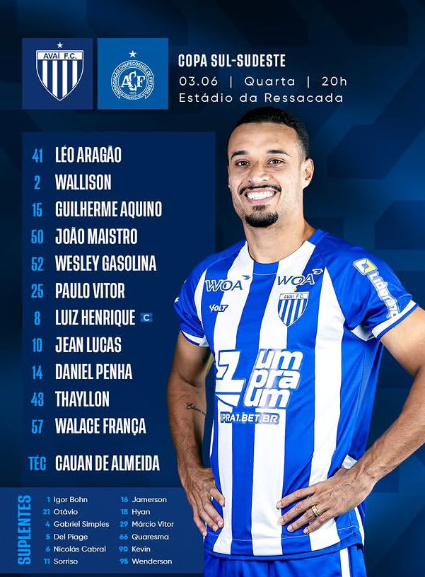 GSilva32337's tweet photo. Escalado Avaí x chapecoense https://t.co/E2Wl4skw1Q