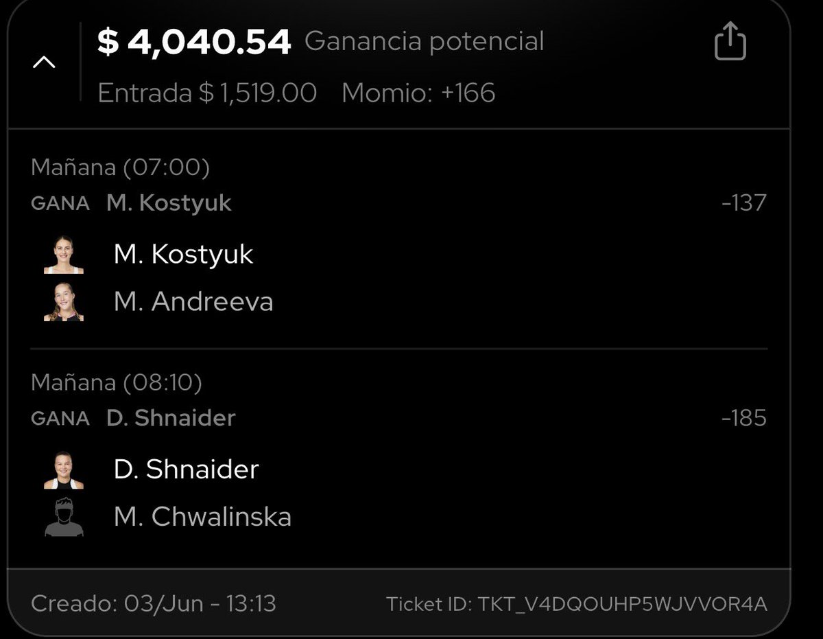 Csavagebuiltdif's tweet photo. Kostyuk Ml🇺🇦
Shnaider Ml

+166

15 U parlay https://t.co/Bcs9zckA0F