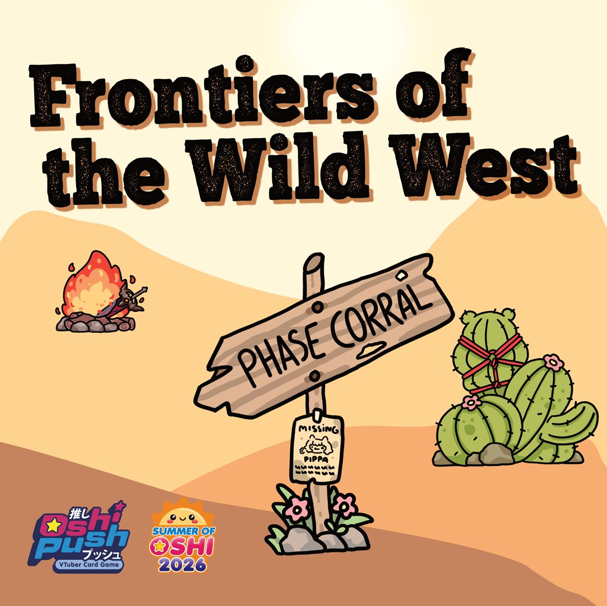 OshiPushGame's tweet photo. Yee-haw! ⭐
Oshi Push gets rootin and tootin' as we head to the Frontiers of the Wild West!🌵

Join us at the First Frontier, Phase Con with @PhaseConnect, as we enjoy some Ace-High Oshi Push gameplay.
🐎Saddle up, buckaroos!
