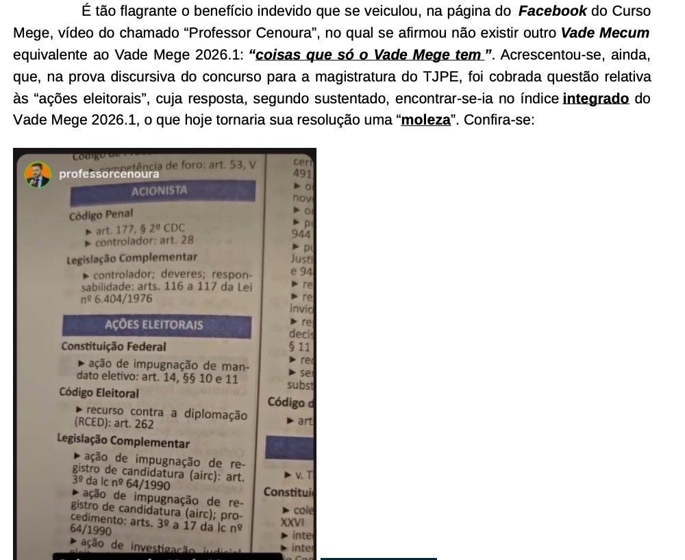 Kyoshidaterra's tweet photo. NOVIDADES NO PCA DO CONCURSO DO TJPR
A comissão respondeu as alegações formuladas contra o certame, vedaram o vade M*G3, expôs prints de publicidade institucional de esquema de peças bem como videos do dono e do professor falando sobre o uso do índice remissivo, oque acham? https://t.co/9RU8mGzjv9